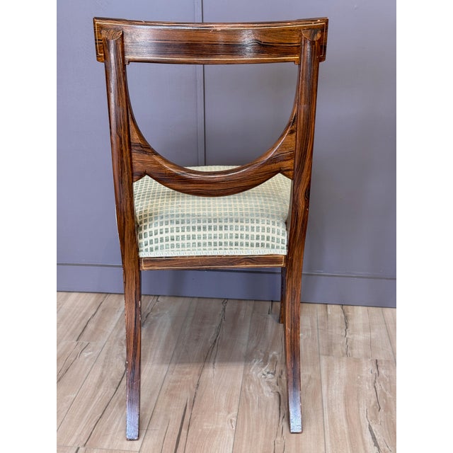 Set of Eight Regency Style Faux Rosewood and Gilt Dining Chairs For Sale - Image 11 of 18