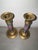 Brass Late 20th Century Vintage Chinoiserie Brass and Cloisonné Enamel Candlestick Holders - Pair For Sale - Image 8 of 9