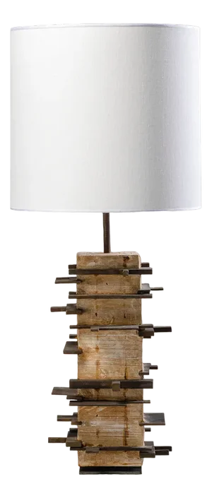 Brutalist Handcrafted Table Lamp in Concrete and Metal, 2020