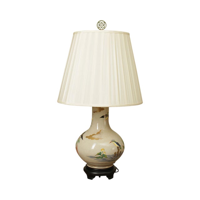 Vintage Asian Porcelain Table Lamp With Birds Chairish