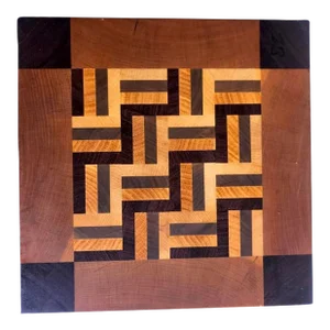 Vintage Artisan Crafted Amish Quilt Design Cutting Board
