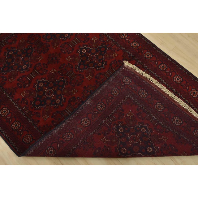 Turkmen Rug 4’1” X 6’6” Red Wool Tribal Hand-Knotted Oriental Carpet For Sale - Image 11 of 12
