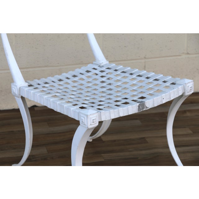 Mid Century Thinline Aluminum Klismos Outdoor Dining Set, Table & 4 Chairs, California 1960s For Sale - Image 9 of 18