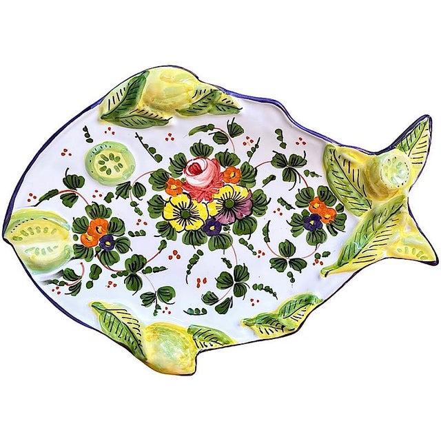 Rosa Fish Plate For Sale - Image 4 of 4