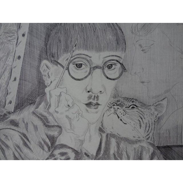 Tsuguharu Léonard Foujita, Self-Portrait with Cat, Original Engraving For Sale - Image 5 of 11