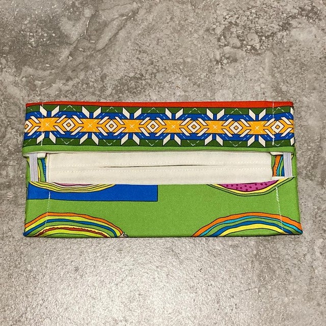 Authentic Hermes Belles du Mexique Silk Scarf reinvented into a face mask. Original silk screen design c2007 by Virginie...