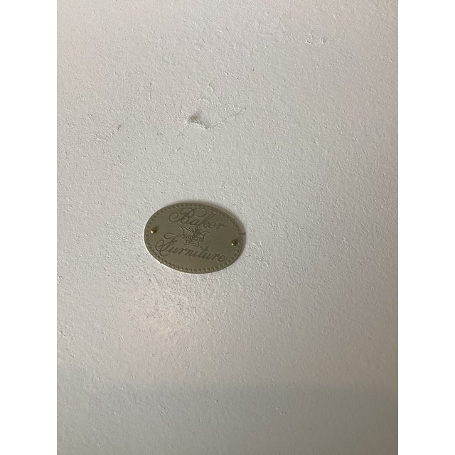 Contemporary 1970s Restored Baker Furniture Company Raffia Wrapped Console in Pearl White For Sale - Image 3 of 7