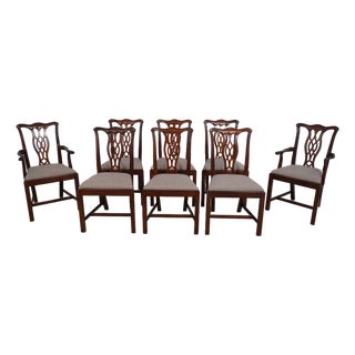 Set of 8 Hickory Chair Co Mahogany Dining Room Chairs For Sale