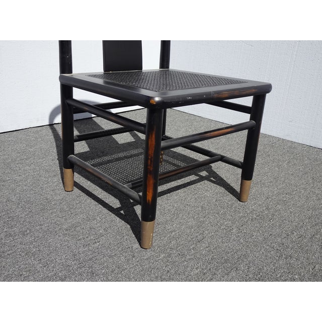 Century Furniture Black Cane Chairs French Country Tallback Dining Room