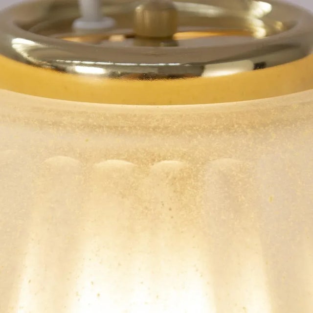 Italian Pendant Lamp in White Murano Acid Glass with Gold Powder, 1980s For Sale - Image 11 of 12