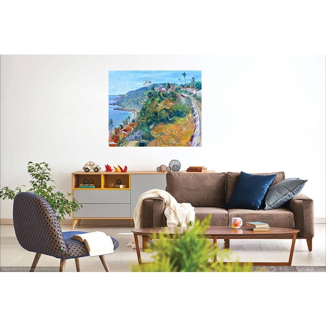 Pacifiic Palisades Oil Painting of Tramento Drive, Los Angeles, California For Sale - Image 4 of 7