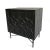 Salvaged wood octagon pattern side cabinet. Beautiful worm black finish with brass finish pull hardware. Spacious one...