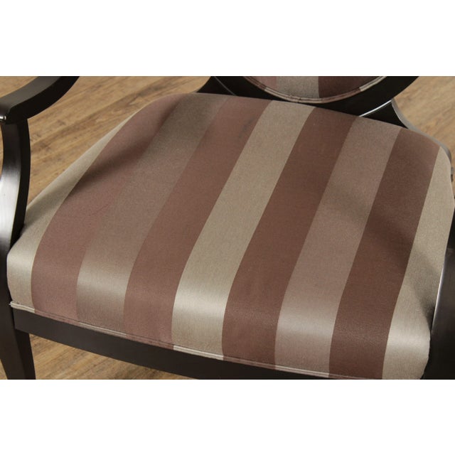 Charcoal Regency Style Custom Upholstered Arm Chair For Sale - Image 8 of 12