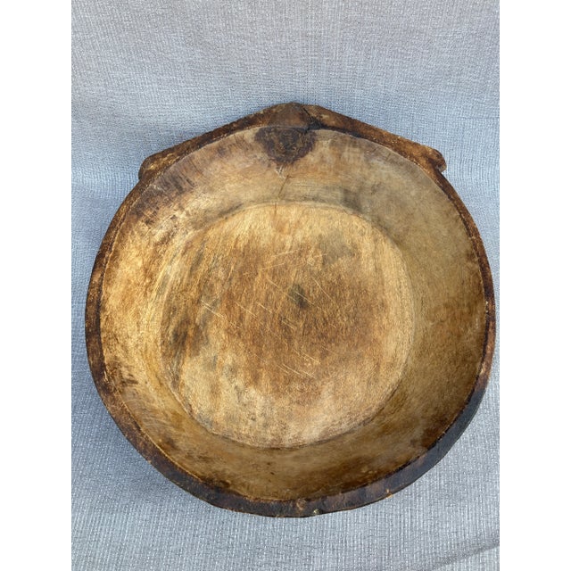 Wood Antique Hand Hewn Wood Dough Bowl For Sale - Image 7 of 12