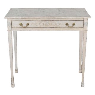 Danish Neoclassical Painted Console Table with Marbled Top, Circa 1820 For Sale