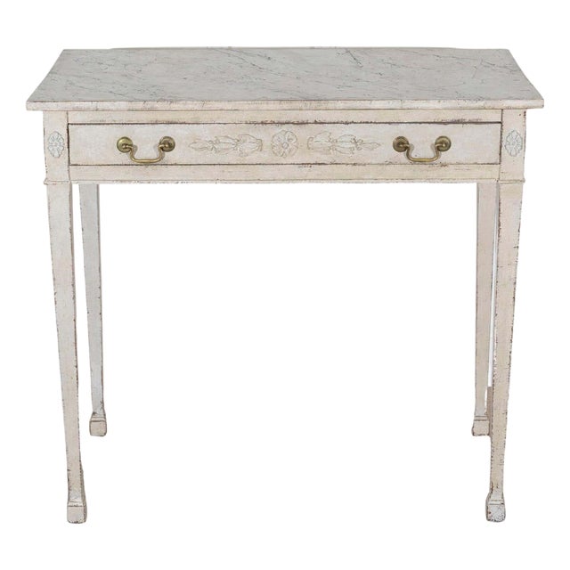 Danish Neoclassical Painted Console Table with Marbled Top, Circa 1820 For Sale