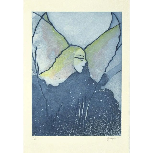 Guelfo Bianchini, the Angel, Original Etching, 1995 For Sale
