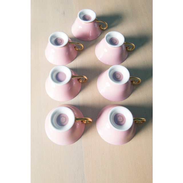 1950s Carole Stupell Pink & Gold Tea Set & Cream Soup Bowls - 21 Pieces For Sale - Image 5 of 13
