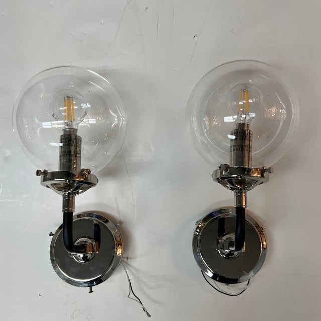 Restoration Hardware Bistro Globe Wall Sconces, Pair For Sale In San Francisco - Image 6 of 12