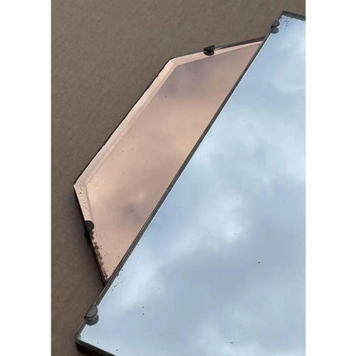Sstunning 1930s french art deco amber peach bevelled wall mirror. A very decorative piece will suit any room of the house....