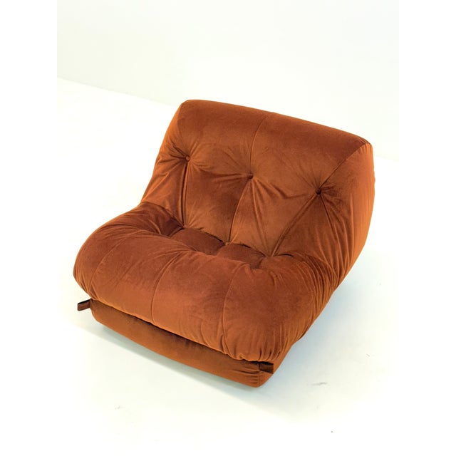 Textile Orange Nuvolone Armchair by Rino Maturi for Mimo Padova, 1970s For Sale - Image 7 of 9