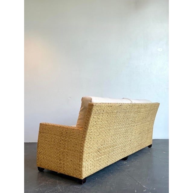 Late 20th Century Vintage McGuire Woven Rattan Sofa For Sale - Image 5 of 12