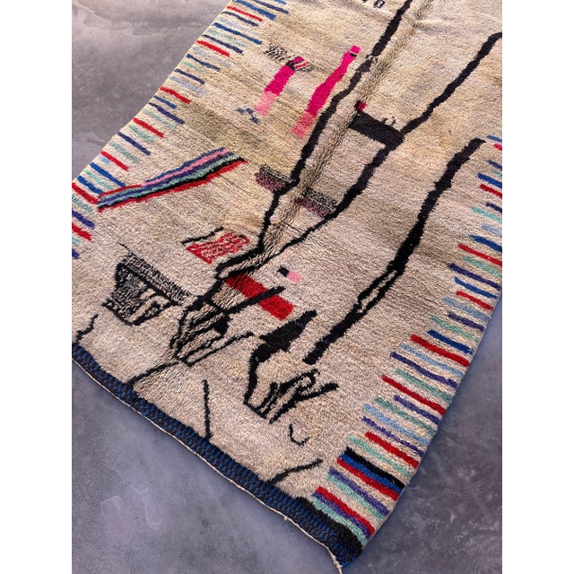 Contemporary Moroccan Rug - 5'6" X 8'9" Ft For Sale - Image 10 of 10