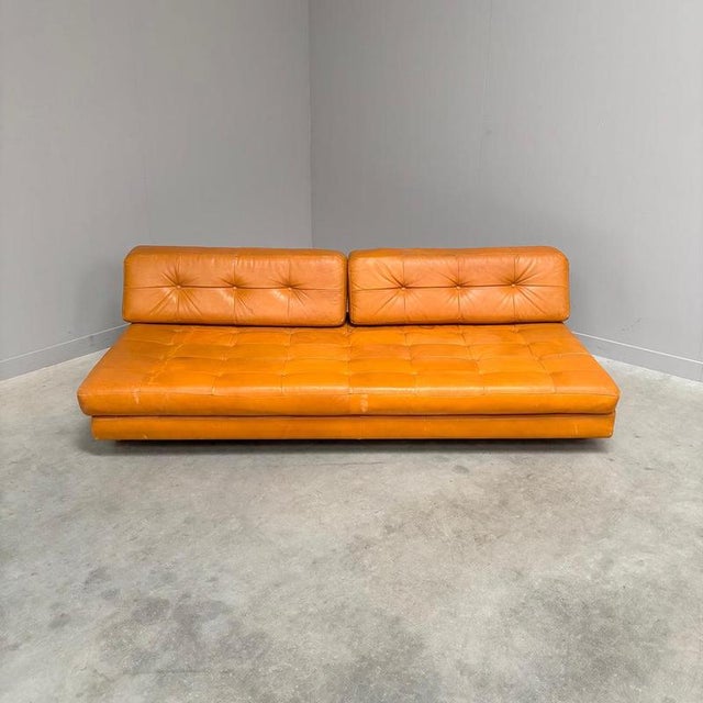 Vintage Cognac Leather Daybed, 1960s For Sale - Image 5 of 17