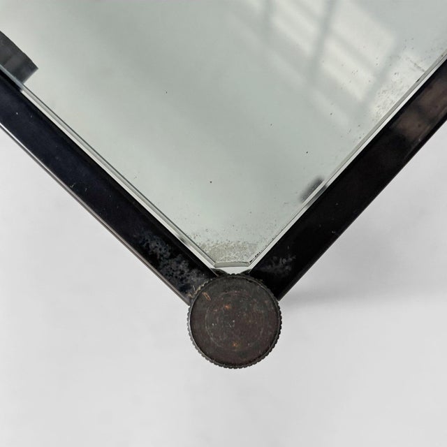 Black Italian Modern Cart in Steel and Glass, 1970s For Sale - Image 8 of 11