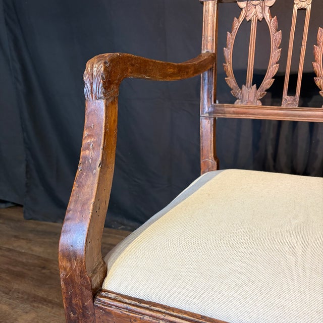 18th Century Italian Carved Wood and Newly Upholstered Loveseats-a Pair For Sale - Image 12 of 12