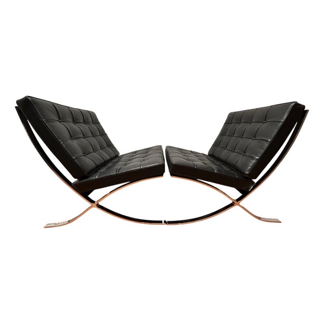 Barcelona Chairs by Mies van der Rohe for Knoll, 2010, Set of 2 For Sale