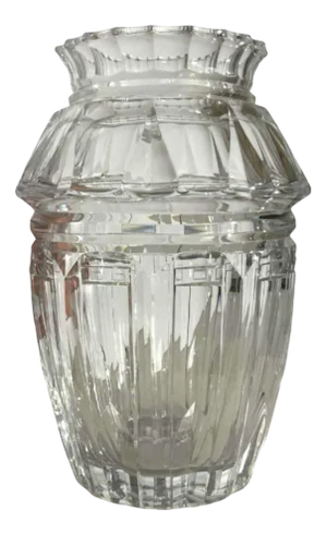 Art Deco Vase in Cut Crystal by Joseph Simon for Val Saint Lambert, 1920s