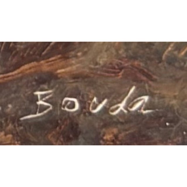Surrealism Pavel Bouda Surrealist Oil on Board Landscape, Signed, Late 20th Century For Sale - Image 3 of 3