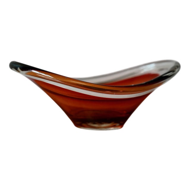 Vintage Scandinavian Glass Bowl from Paul Kedelv Sölvehyttan, 1950s For Sale