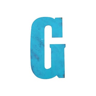 Tall Blue Metal Marquee Letter G For Sale