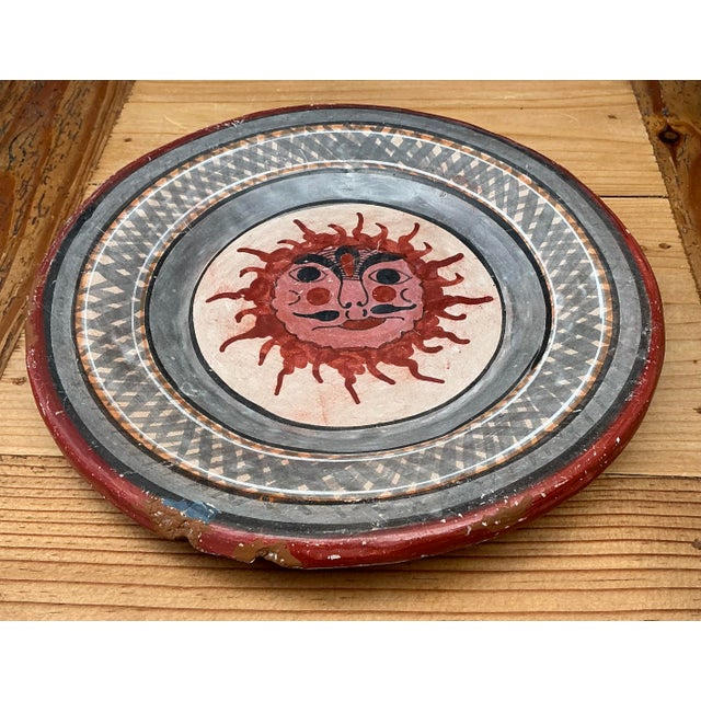 Late 20th Century Vintage Hand Painted Sun Plate For Sale - Image 5 of 12