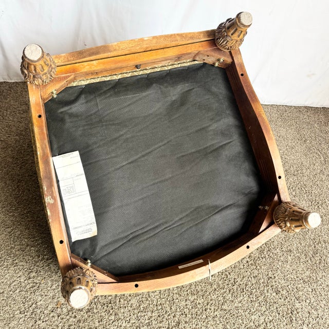 French Provincial Armless Upholstered Lounge Chairs by Schnadig - A Pair For Sale - Image 10 of 11