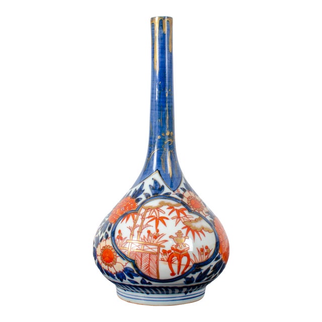 Japanese Imari Bottle Vase, 19th Century For Sale