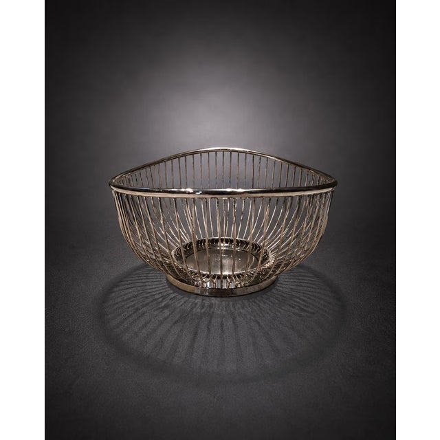 Leonard Vintage Leonard Silverplate Mid-Century Modern Wire Fruit Basket For Sale - Image 4 of 6