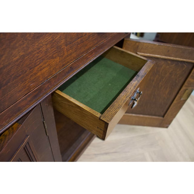 Antique Art Nouveau Oak Sideboard, 1900s For Sale - Image 6 of 12