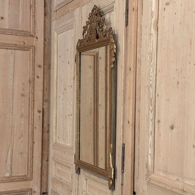 19th Century Italian Louis XVI Hand-Carved Giltwood and Painted Mirror For Sale - Image 17 of 18
