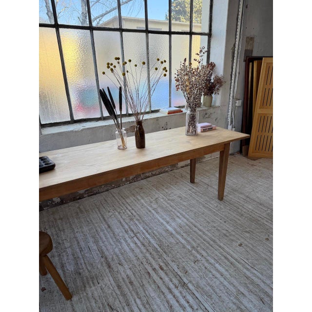 Brown Pine and Oak Farmhouse Table, 1950s For Sale - Image 8 of 18
