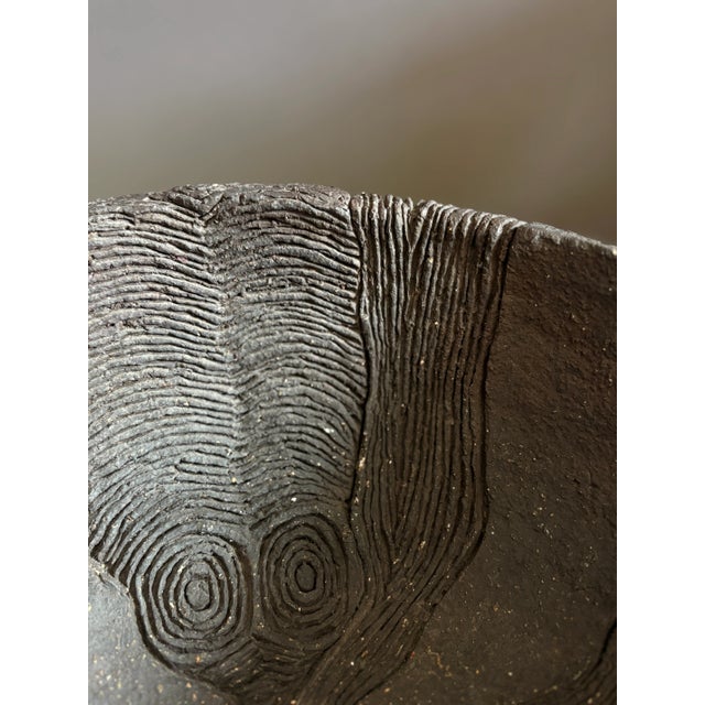 1970s Large Brutalist Stoneware Bowl by Birte Beck Omme, Denmark, 1970s For Sale - Image 5 of 10