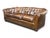 Vintage Chesterfield-Style Cognac Brown Leather Sofa With Button Tufting and Rolled Arms For Sale - Image 4 of 14