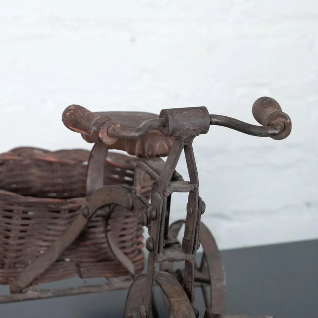 Pair of Vintage Iron Tricycle Sculptures For Sale - Image 9 of 10