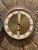 Wood Round Mid- Century Vintage Sunburst Gold Gilt Wood Mirror With Hidden Clock For Sale - Image 7 of 7