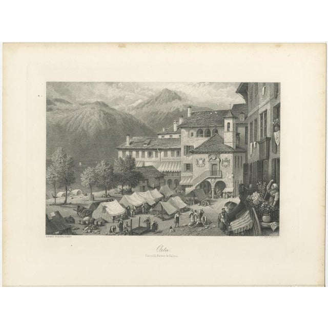 Orta San Giulio Marketplace on Lake Orta after Birket Foster, 1878 For Sale - Image 3 of 9