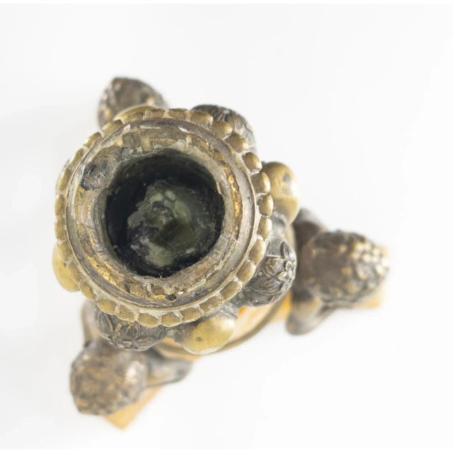 Italian Grand Tour Neoclassical Bronze & Alabaster Candlestick For Sale - Image 10 of 13