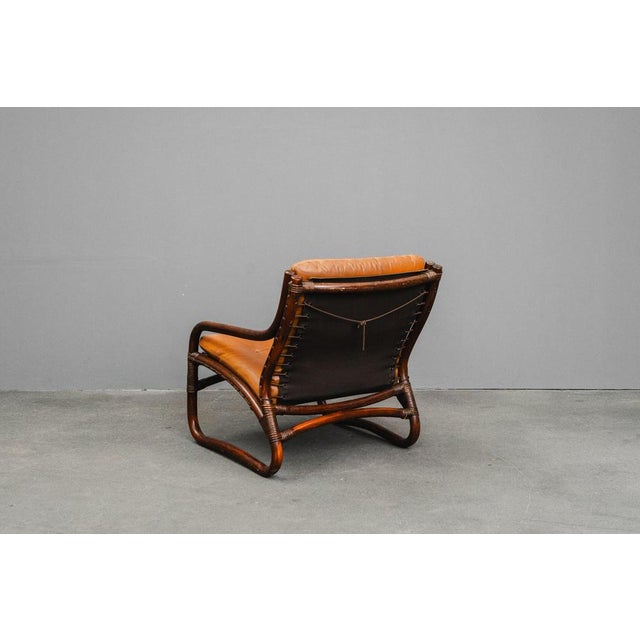 Mid-Century Leather Lounge Chair For Sale - Image 5 of 16