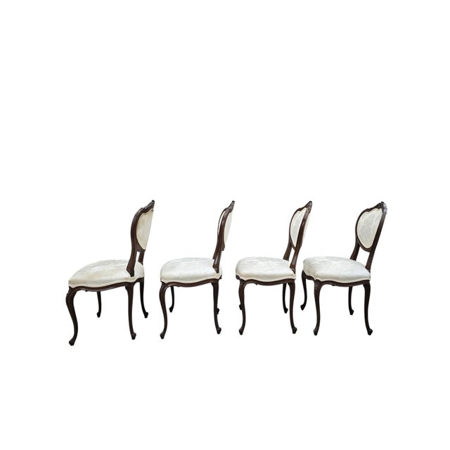 Vintage French Louis XV Style Walnut Dining Chairs – Set of 6 For Sale In Chicago - Image 6 of 11